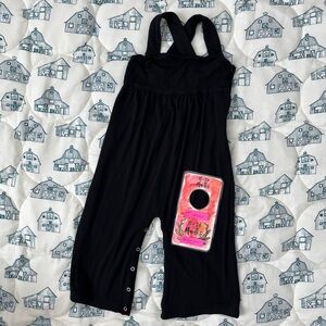 Kate Quinn Organic Black Bamboo Blend Romper Overalls